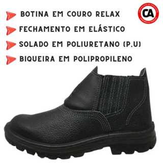 Butina de segurança promoção CA couro legitimo biqueira de elastico