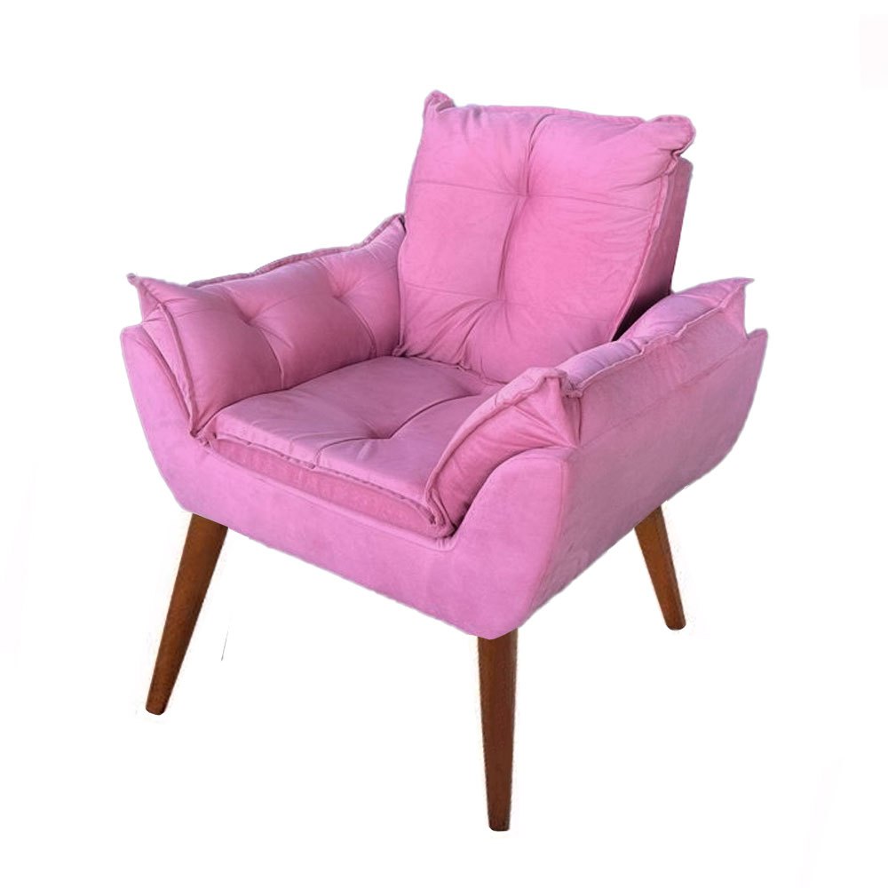 Poltrona Cadeira Opala Decorativa Pés Palito Suede Varias Cores · foto 2