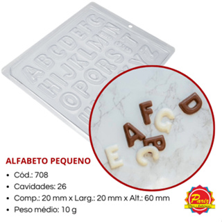 Forma Alfabeto Pequeno Simples sem Silicone C.708 Forma para Chocolate - BWB em Oferta na Shopee