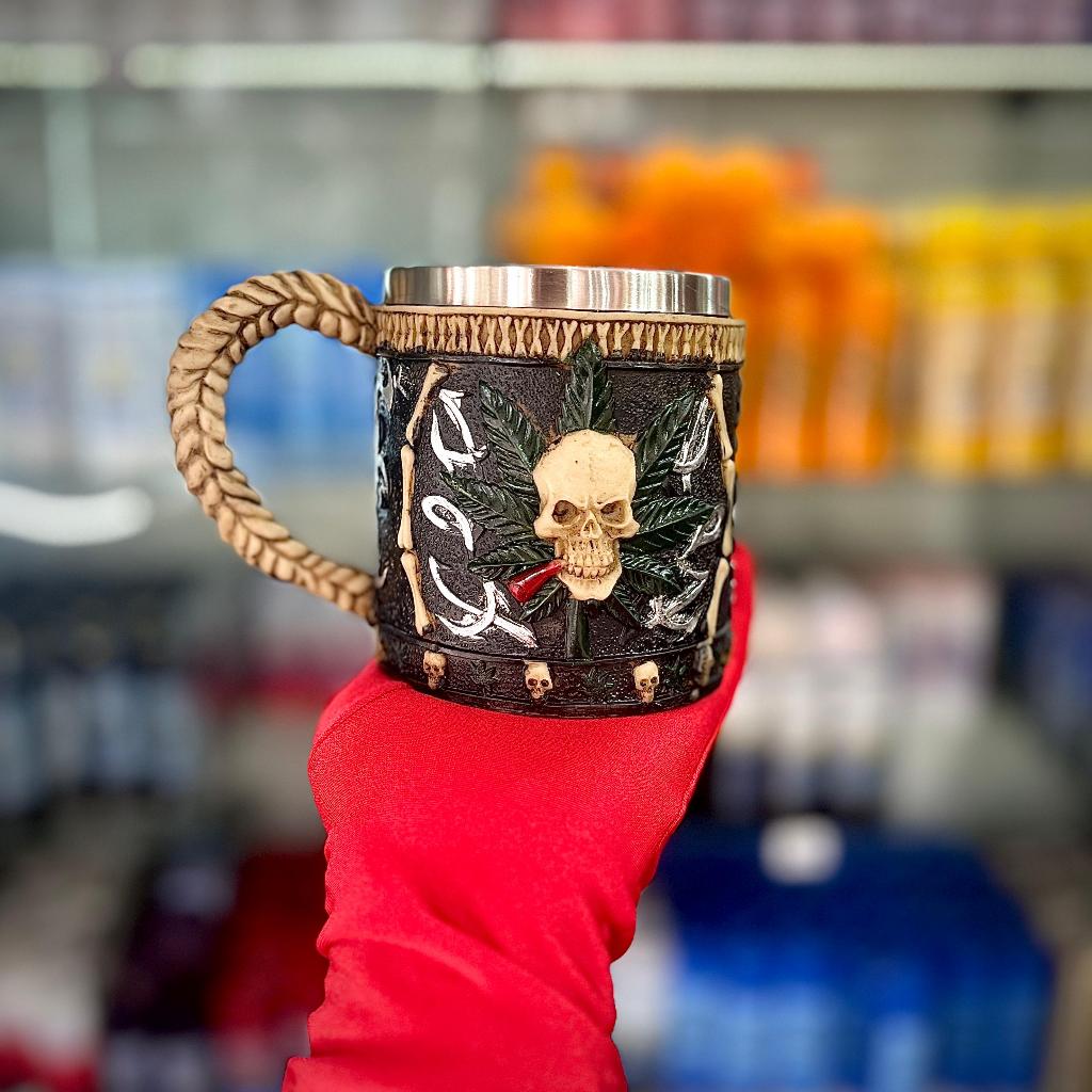 Caneca Caveira Hemp – Resina e Aço Inox – 400ml DIA DOS PAIS