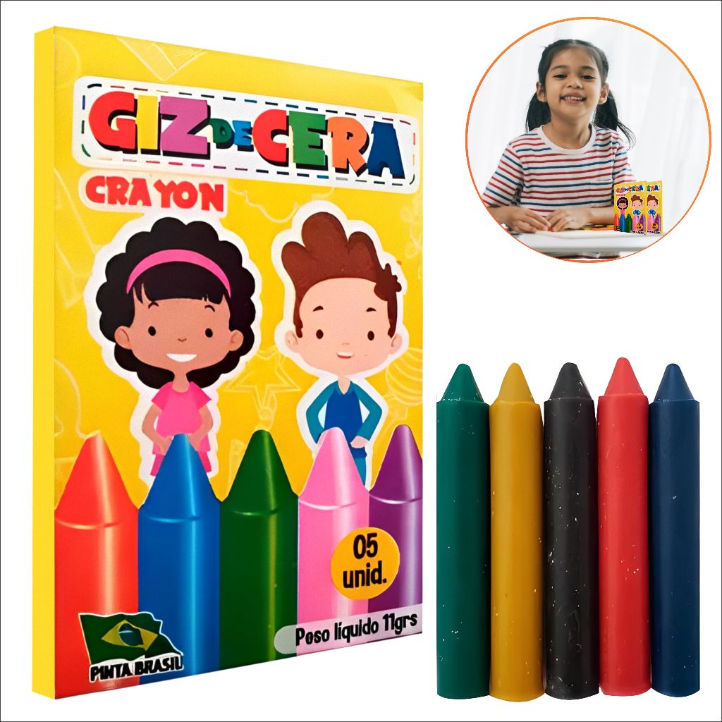 30 Caixinhas Mini Giz De Cera Para Festa Lembrancinha Brinde Sacola Surpresa