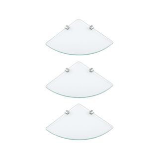 Kit 3 Prateleira Vidro Canto Para Banheiro Organizador Box em Oferta na Shopee