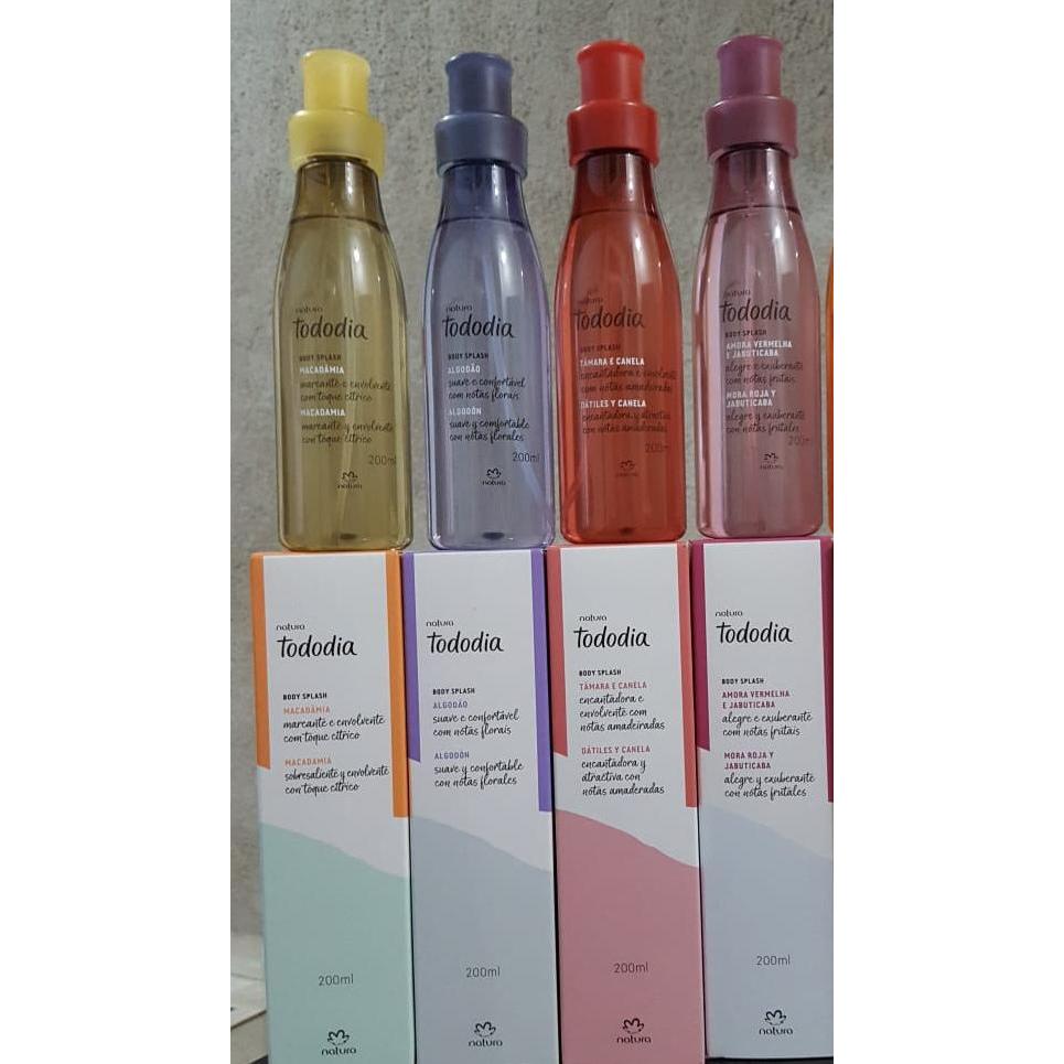 Body Splash, Macadâmia, Algodão, Maçã Caramelada e Baunilha, Ameixa e Flor  de Baunilha, Cereja e Avelã