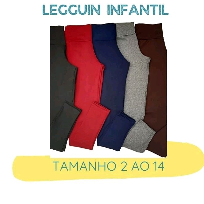 LEGGING CALÇA INFANTIL SUPLEX COTTON MENINA ESCOLAR em Oferta na Shopee