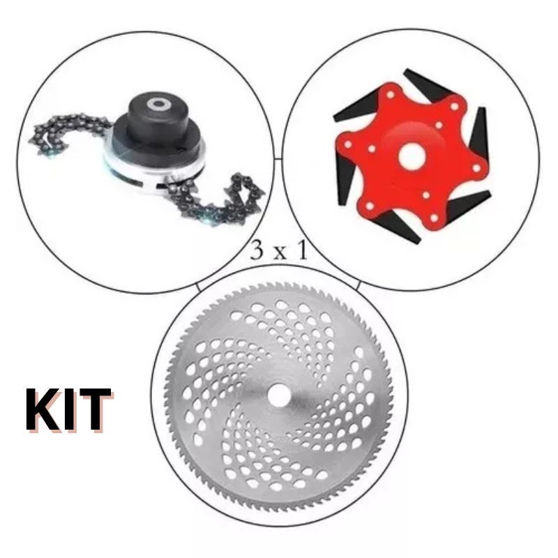 Kit de Lâminas para Roçadeira - Nakasaki, Terra, Vulcan, Stihl, Toyama - Oferta Relâmpago de Qualidade - Kit Completo Para Todos Os Modelos De Roçadeira.