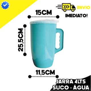 Jarra Redonda para Sucos e Bebidas - 4 LITROS Extra Grande CORES