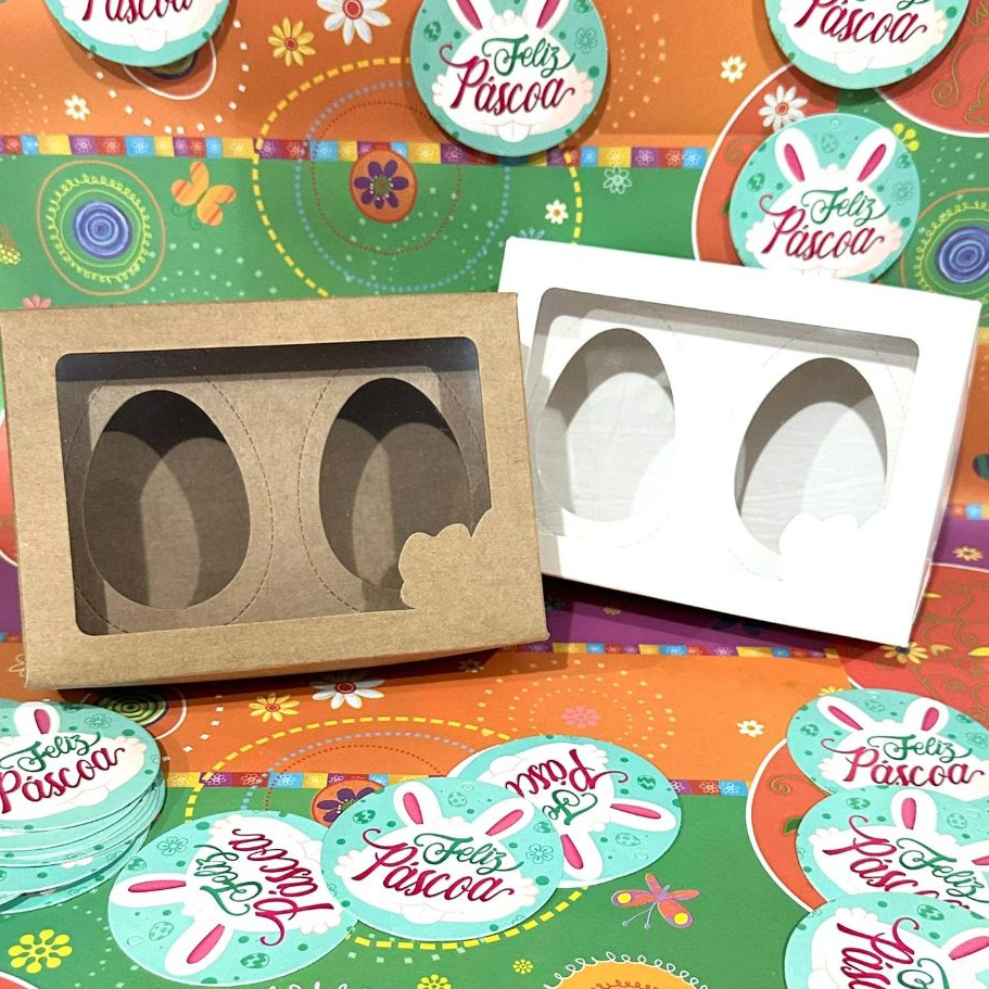 10 Unidades Caixa Para Ovo De Colher Pascoa Caixa Degustação Para Ovos com berço 1 e 2 cavidades em Oferta na Shopee