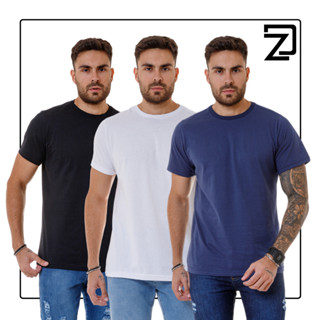 Kit 3 Camiseta Básica Masculina 100% Algodão Premium