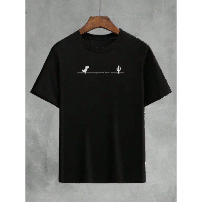 Camiseta Masculina Estampada Dinossauro Engraçado Unissex Algodão