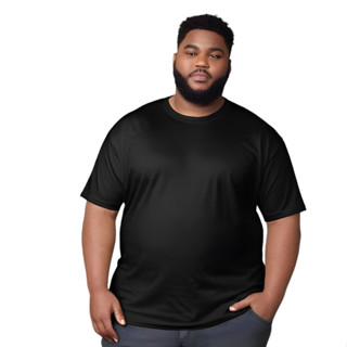Camiseta Preta G1 ao G7 PLUS SIZE masculina cor Preta 100% Algodão (1 unidade)