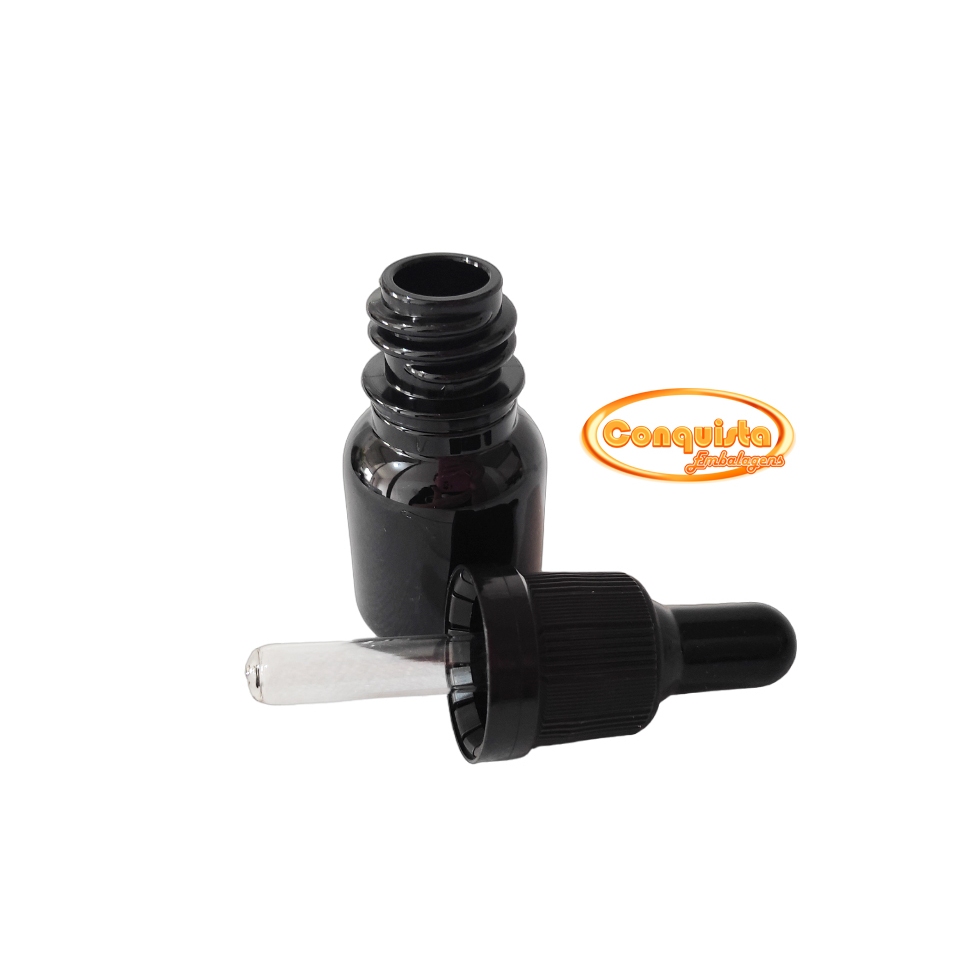 Frasco Em Pet 10ml Conta Gotas Silicone - 100 Unidades