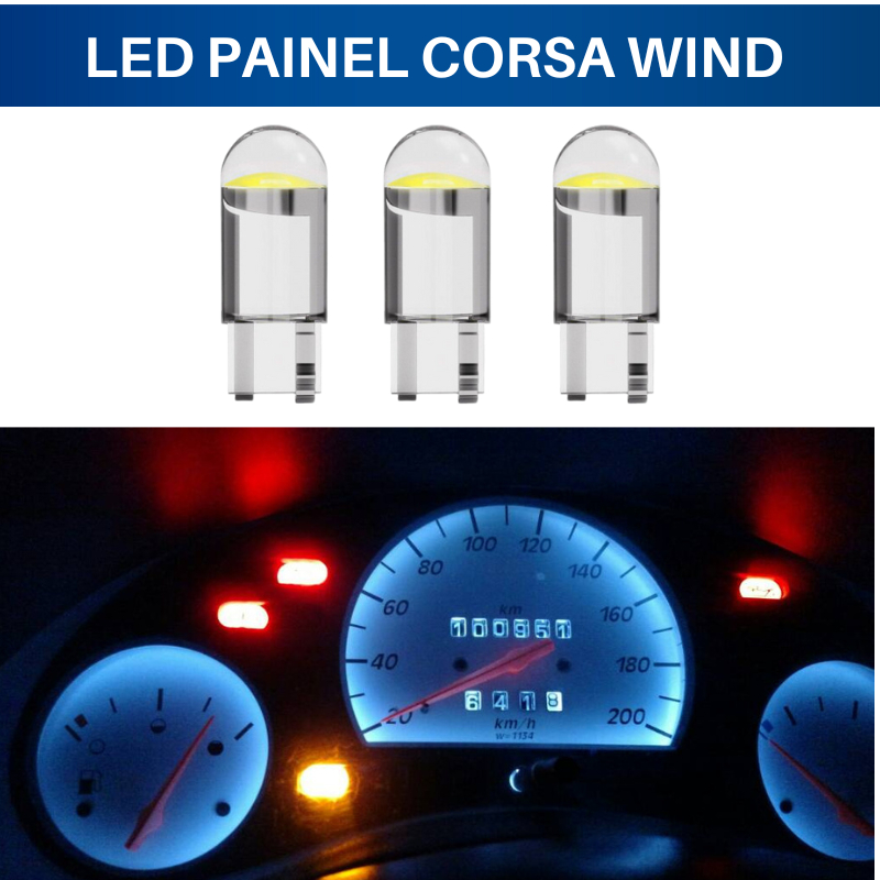Led Painel Corsa Wind Led pingo T10 Azul, Branco, Verde, Vermelho 3 Peças