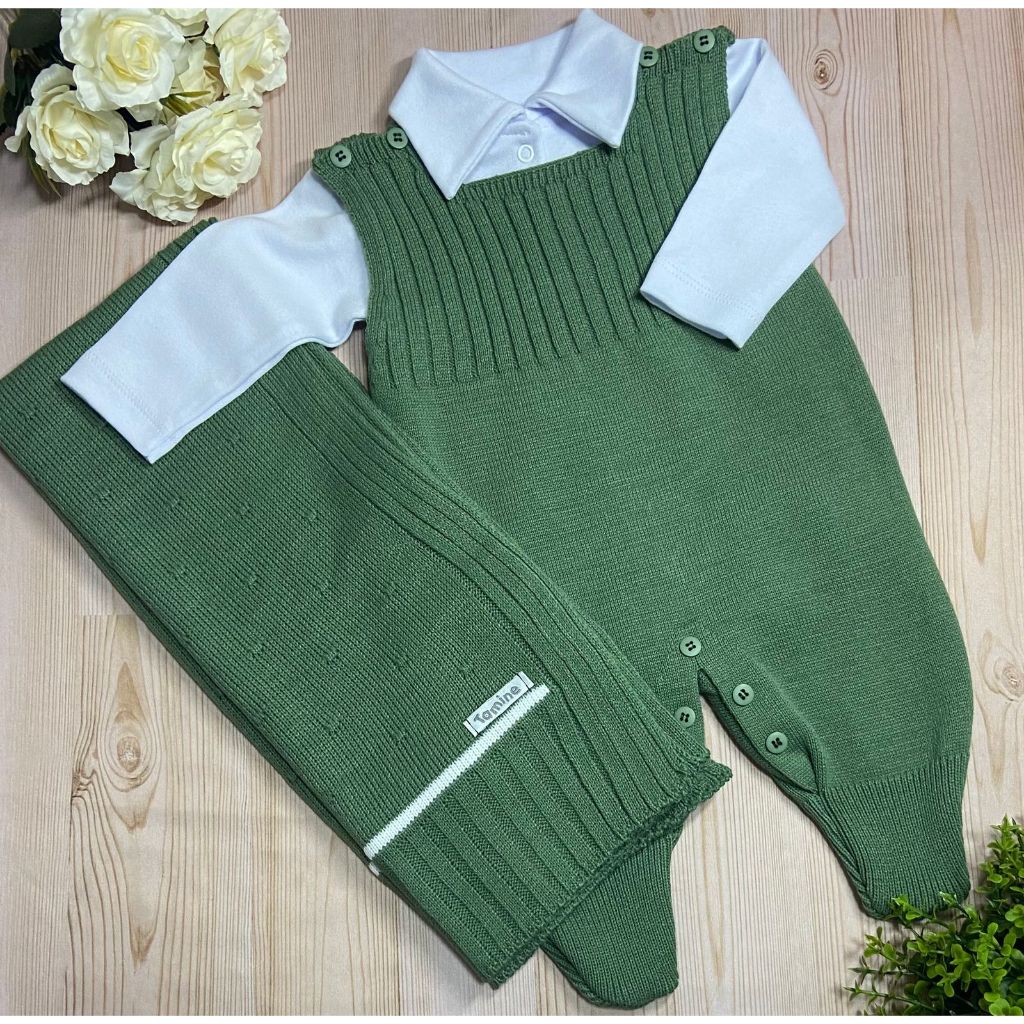 Conjunto Saida Maternidade Tricot Completa Recem Nascido Menino Menina Tamine