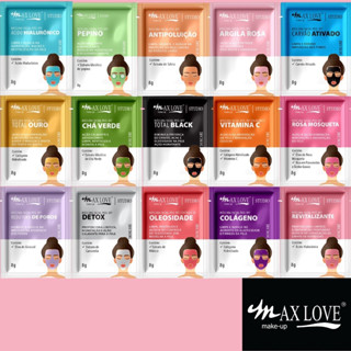 Max Love kit 20 Máscara para limpeza Facial Sachê Skin Care 8g Promoção