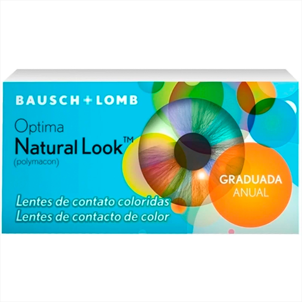 Lentes de Contato Colorida Natural Look - COM GRAU para miopia ou hipermetropia descarte anual 2 un