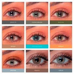 Lentes de Contato Colorida Hidrocor - COM GRAU para miopia ou hipermetrocia descarte anual - 2 unidade