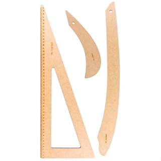 Kit De Réguas Curvas E Esquadro Para Costura MDF