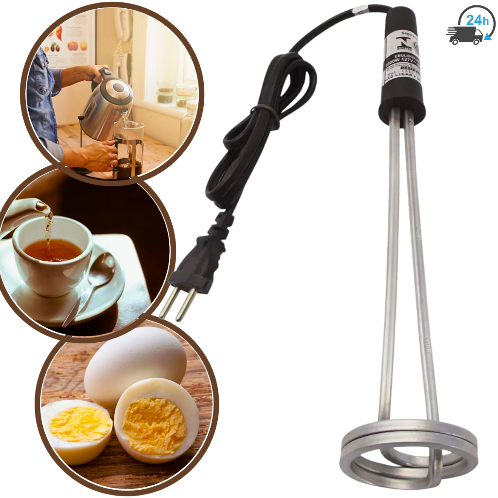 Ebulidor Eletrico Aquecedor De Agua Rabo Quente Mergulhão 127v 220v Fervedor Rápido De Agua 1000W em Oferta na Shopee