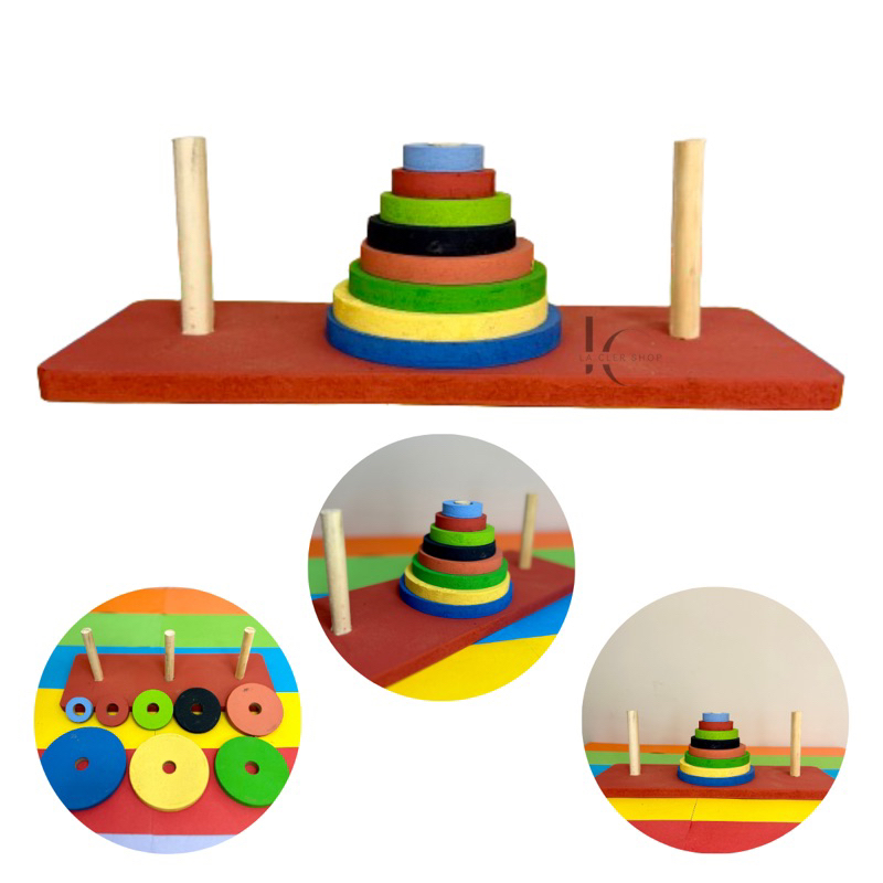 Torre de Hanói Desafio Educativo em MDF