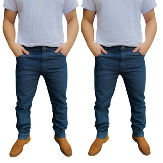 Kit 2 Calça Masculina Jeans Tradicional Azul Escuro Reta para Trabalho Promoção
