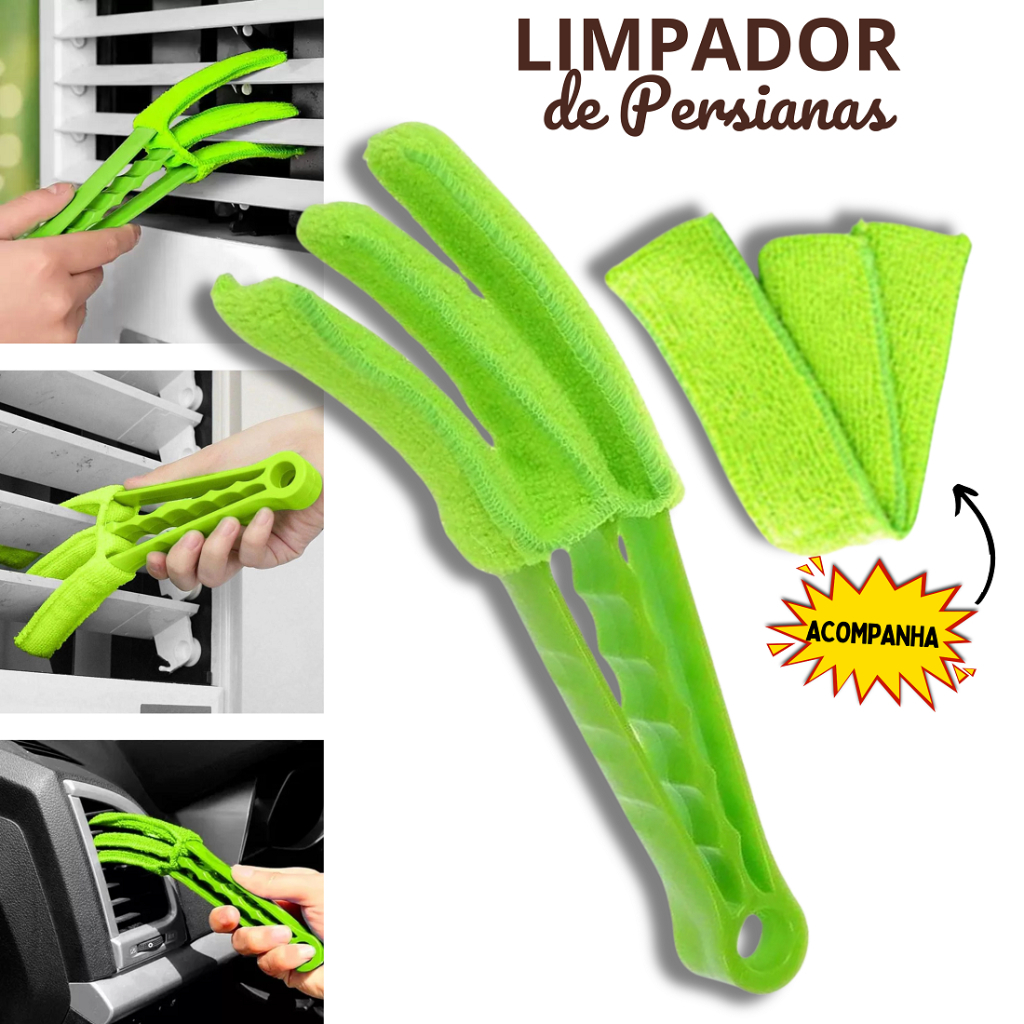 Limpador de Persianas Max Clean Microfibra 22x6cm Clink em Oferta na Shopee