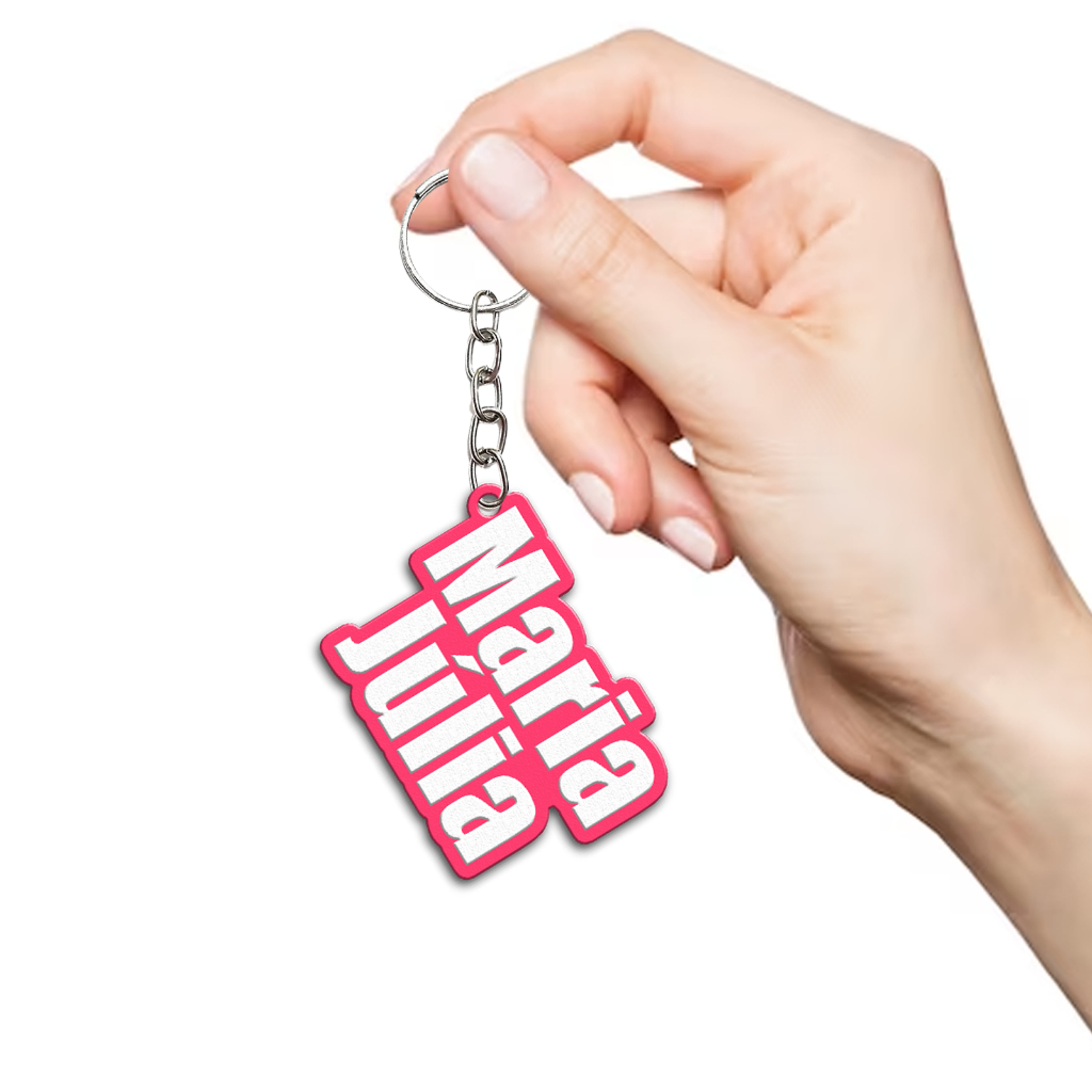 Kit 5 Chaveiros Personalizados Nomes ou Palavras Várias Cores Chaveirinho Com Nome Tag Etiqueta
