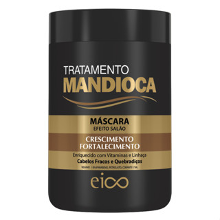 Eico Tratamento Mandioca Máscara Creme de Hidratação Fortalecimento Crescimento Brilho Maciez Filtro Solar Sem Sal 1kg