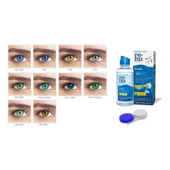 Lentes De Contato Natural Look Anual Com Estojo e RENU60ML