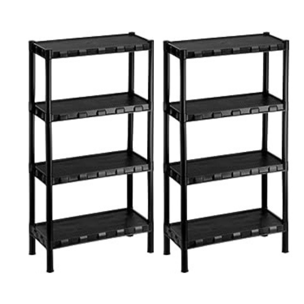 Kit Com 2 Estantes Prateleira Modular Multiuso Organizadora Plástico com 4 Prateleiras - COM PEZINHOS - Agraplast em Oferta na Shopee