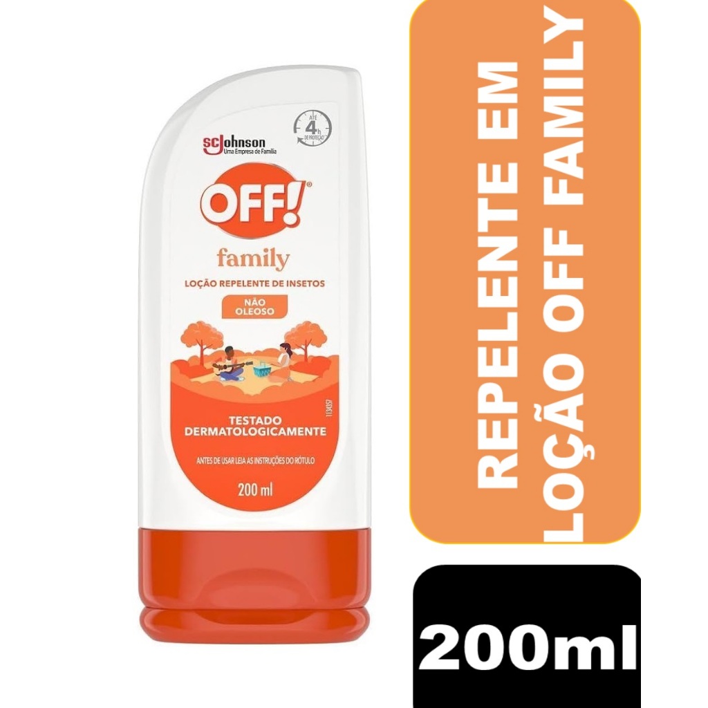 Repelente De Insetos Off! Family Loção Com 200ml em Oferta na Shopee