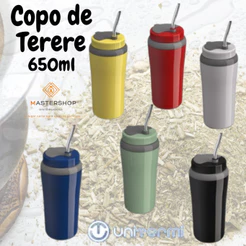 Copo Térmico Para Terere C/ Cuia Bomba Filtro Unitermi 650ml - Super Prático e Simples.