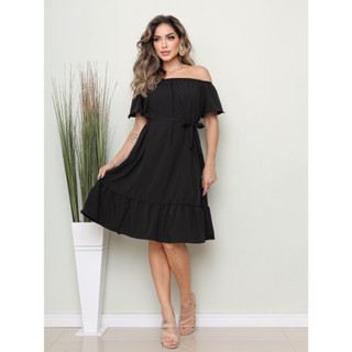 Kit 2 Vestido Saias Feminino Lisa Manga Curta
