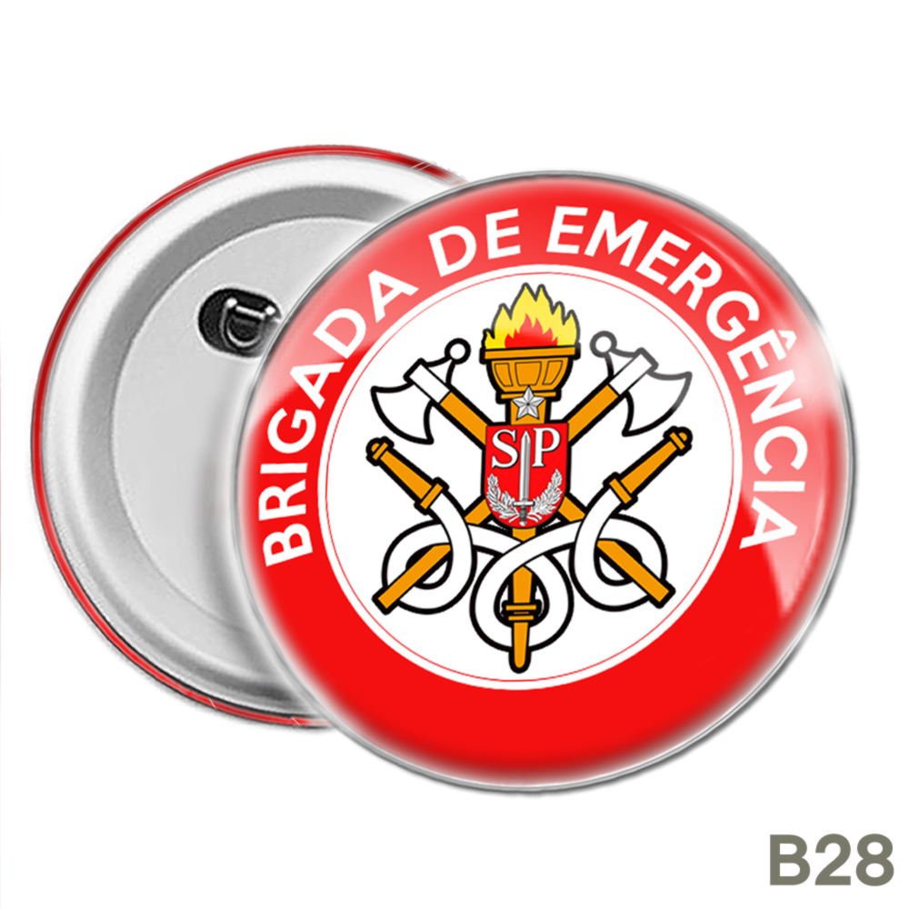 Botons Brigada de Incêndio Brigadista Emergência, broche alfinete redondo