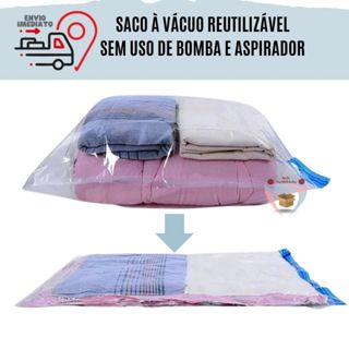 Saco a Vácuo Organizador Reutilizável P M G Sem Bomba para Roupas Edredom Cobertor em Oferta na Shopee