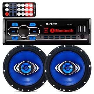 Aparelho Som Carro Radio Mp3 Bluetooth + 2 Falantes 6 Hurricane 130w em Oferta na Shopee