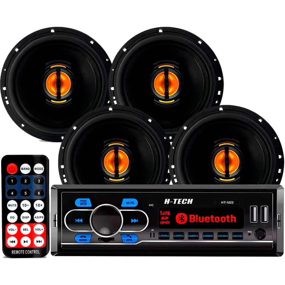 Kit Som Automotivo Bluetooth Usb + 4 Alto Falante Jb Flex 220w - Spare Parts and Accessories for Vehicles