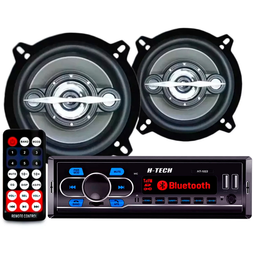 Aparelho Mp3 Com Bluetooth Radio Fm Usb + Alto Falante Leson 5 Polegadas Leson - Spare Parts and Accessories for Vehicles