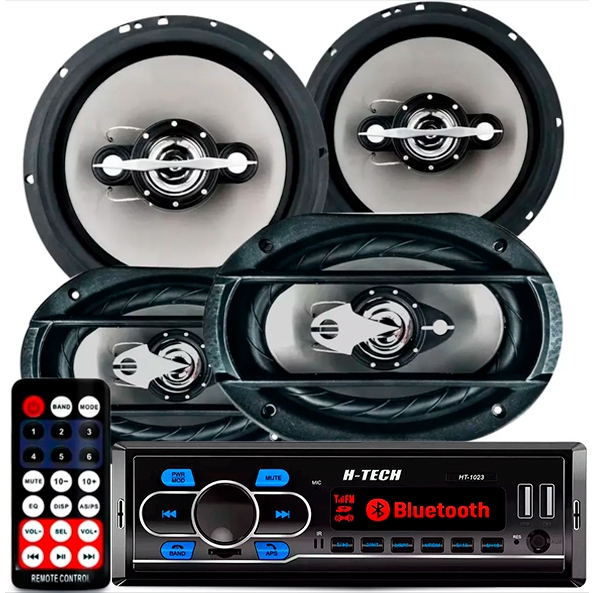 Kit Som Automotivo Bluetooth Auto Falante Leson 6 + 6x9 340w em Oferta na Shopee