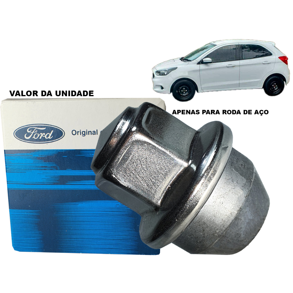 PORCA DA RODA DE FERRO VALOR UNIDADE KA 2014 2015 2016 2017 2018 2019 2020 2021 HATCH SEDAN ORIGINAL FORD
