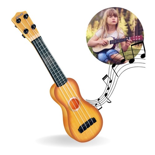 Violão de Brinquedo Musical Infantil 4 Cordas Top violãozinho Brinquedo Violinha
