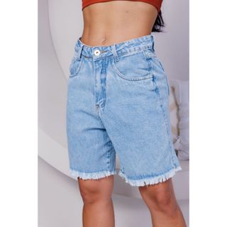 Bermuda Jorts Jeans Feminina Cintura Alta