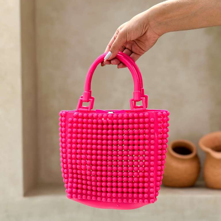 Bolsa De Mão Transversal Feminina Injetada Pvc Pérola Várias Cores Com Alça Removível