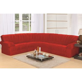 Capa de Sofá Canto Grande 21 Elásticos Protetor Cinza Vermelha Preta em Oferta na Shopee