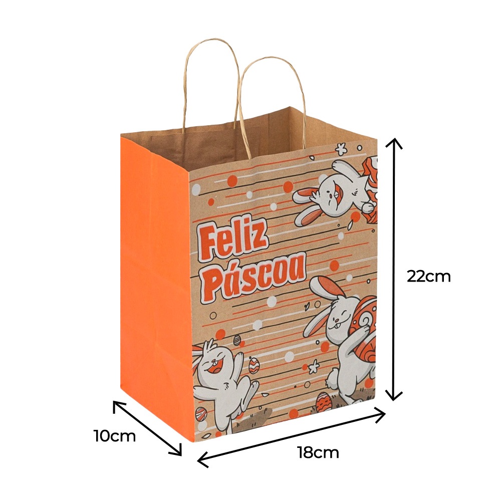 Sacola Kraft Páscoa  N.01 ( 18x10x22 - 30unid  )  Direto da Fábrica Código ( P4 - N.01  ) em Oferta na Shopee