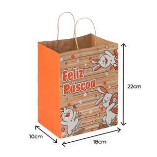 Sacola Kraft Páscoa N.01 ( 18x10x22 - 30unid ) Direto da Fábrica ( P4 N.01 ) em Oferta na Shopee