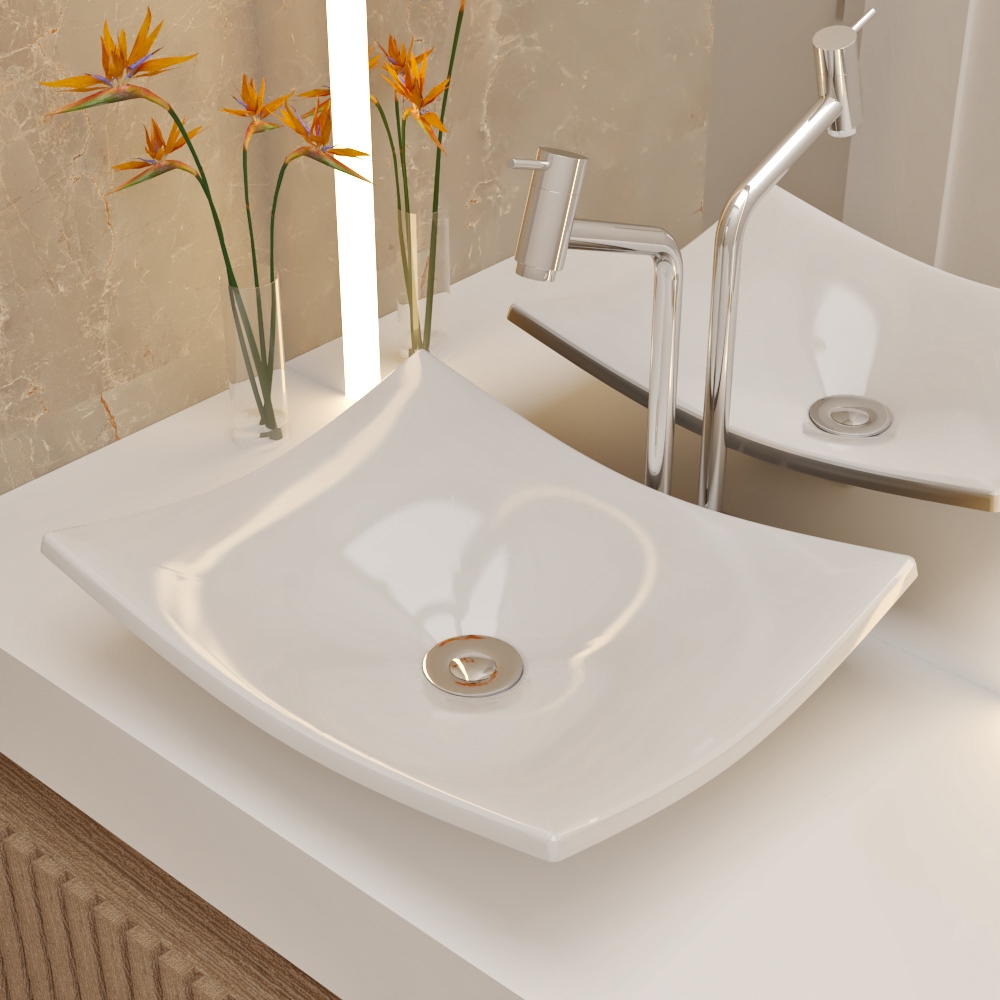 Cuba Pia De Apoio 43x36cm Folha Para Banheiro Lavabo Turquesa Beltempo