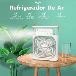 Refrigerador De Ar Ventilador Umidificador Portátil Com Led Reservatório De Água Led Usb idali life