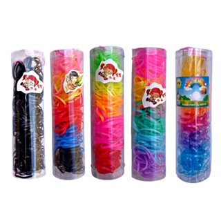 200 Elásticos De Silicone 1 Tubo Elástico Cabelo Liguinha Xuxinha Trança Penteado