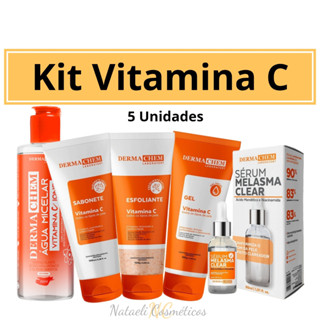 Kit Skin Care Clareador Facial Com Vitamina C Limpeza e Hidrataçao para Manchas e Melasma