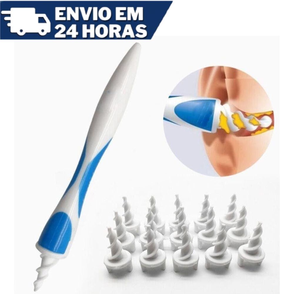 Limpador Remove Cera De Ouvido Orelha Limpeza Fácil Cotonete Com 16 Ponteiras Removedor